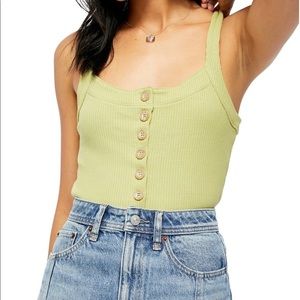 FREE PEOPLE Bridgette Tank Top. Green. SZ L